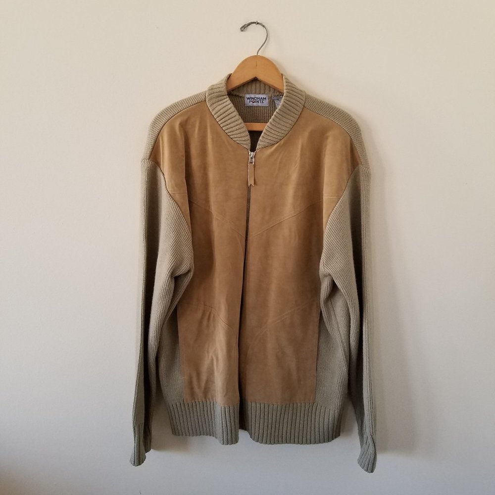 Windham Pointe Faux Suede Fronted Sweater Size M